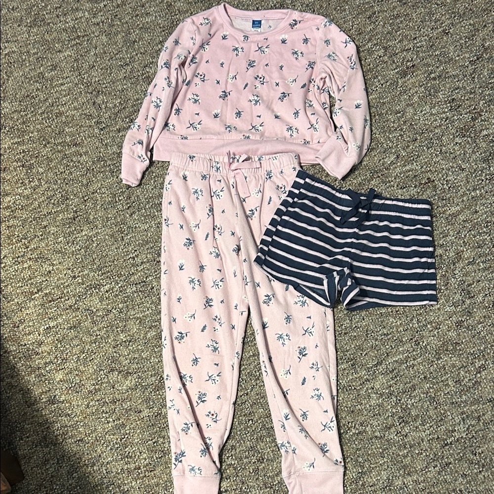 Pink Floral Kids Pajama Set